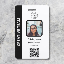 Bedrijfsmedewerker Foto ID QR-code Zwart Badge