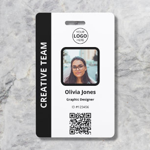 Bedrijfsmedewerker Foto ID QR-code Zwart Badge