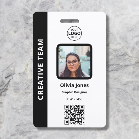 Bedrijfsmedewerker Foto ID QR-code Zwart Badge