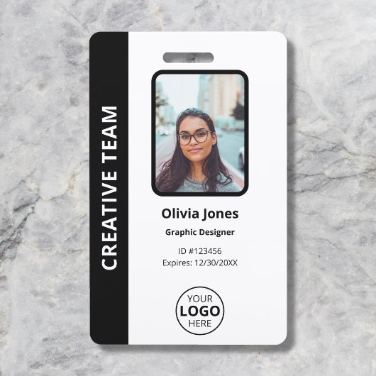 Bedrijfsmedewerker Foto ID QR-code Zwart Badge