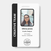 Bedrijfsmedewerker Foto ID QR-code Zwart Badge (Voorzijde)