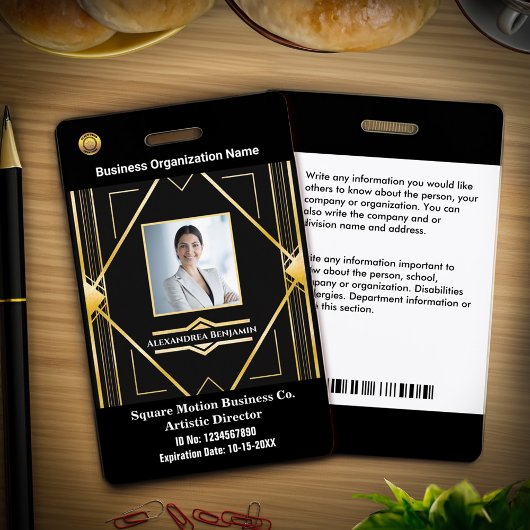 Bedrijfsmedewerker Foto Logo Streepjescode ID Badge
