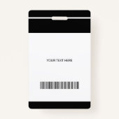 Bedrijfsmedewerker foto naam kale code sjabloon badge (Achterkant)