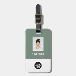 Bedrijfsmedewerker foto, streepjescode, Logo, naam Bagagelabel