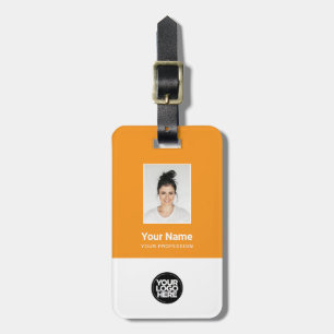 Bedrijfsmedewerker Foto, Streepjescode, Logo, Naam Bagagelabel