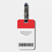 Bedrijfsmedewerker foto, streepjescode, Logo, naam Bagagelabel (Achterkant verticaal)