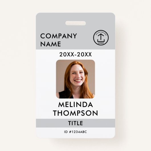 Bedrijfsmedewerker ID Kaart Sjabloon Naam Foto Badge (Voorkant)