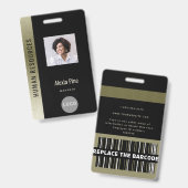 Bedrijfsmedewerker Logo Naam Afdeling Foto Badge (Voor- en achterkant)