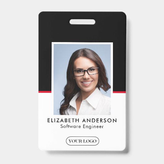 Bedrijfsmedewerker naam foto logo ID  Badge (Voorzijde)