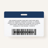 Bedrijfsmedewerker, naam, Logo, foto-id Badge (Achterkant)