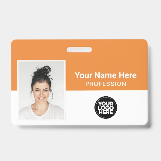 Bedrijfsmedewerker, naam, Logo, foto-id Badge (Voorkant)