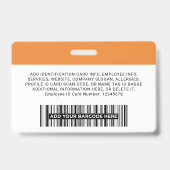 Bedrijfsmedewerker, naam, Logo, foto-id Badge (Achterkant)