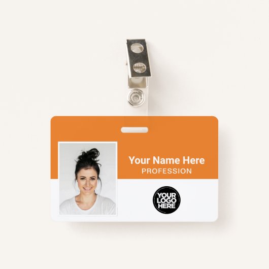 Bedrijfsmedewerker, naam, Logo, foto-id Badge (Voorkant met clip)