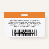 Bedrijfsmedewerker, naam, Logo, foto-id Badge (Achterkant)