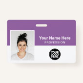 Bedrijfsmedewerker, naam, Logo, foto-id Badge (Voorkant)
