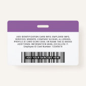 Bedrijfsmedewerker, naam, Logo, foto-id Badge (Achterkant)