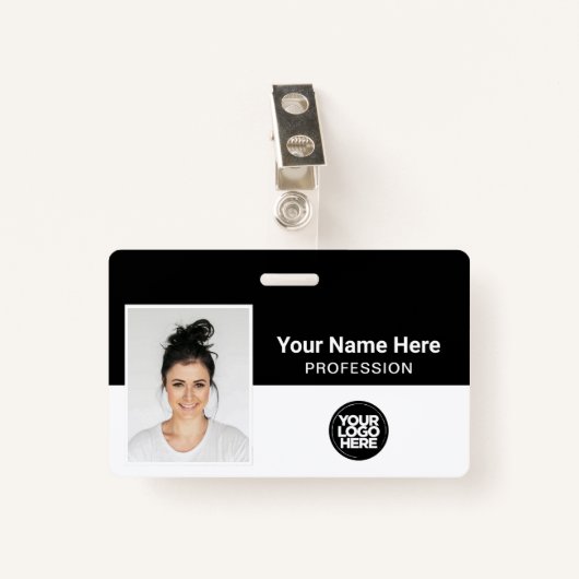 Bedrijfsmedewerker, naam, Logo, foto-id Badge (Voorkant met clip)