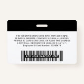 Bedrijfsmedewerker, naam, Logo, foto-id Badge (Achterkant)