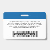 Bedrijfsmedewerker, naam, Logo, foto-id Badge (Achterkant)