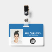 Bedrijfsmedewerker, naam, Logo, foto-id Badge (Voorzijde met clip)