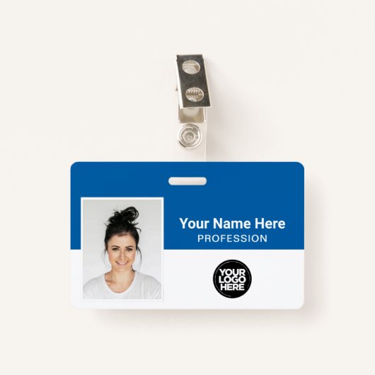 Bedrijfsmedewerker, naam, Logo, foto-id Badge (Voorkant met clip)
