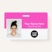 Bedrijfsmedewerker, naam, Logo, foto-id Badge (Voorkant)