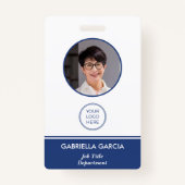 Bedrijfsmedewerker QR Code Blue ID Badge (Voorkant)