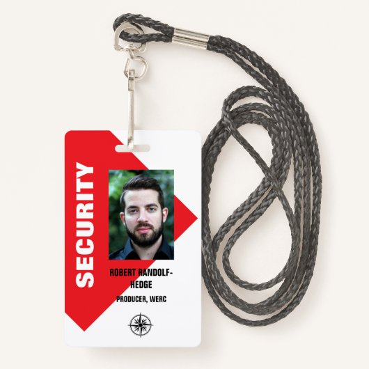 BEDRIJFSMEDIA I.D. EVENT SECURITY PASS BADGE (Voorkant met draagriem)