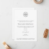 Bedrijfsmemo | Moderne Logo voor minimale handteke Notitiekaartje (Voorkant / Achterkant in situ)