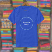 Bedrijfsmerk in Ronde Patroon Tekst op Royal Blue T-shirt