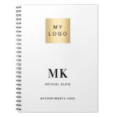 Bedrijfsmerk kleur monogram initialen zakelijk notitieboek (Voorkant)