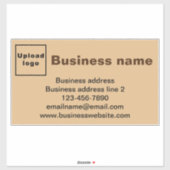 Bedrijfsmerk, Lichtbruin Groot Rechthoek Vinyl Sticker (Vel)