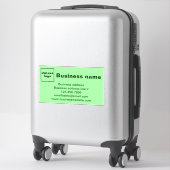 Bedrijfsmerk, Lichtgroen Groot Rechthoek Vinyl Sticker (Koffer)