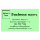 Bedrijfsmerk, Lichtgroen Groot Rechthoek Vinyl Sticker (Voorkant)