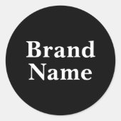 Bedrijfsmerk of andere tekst toevoegen ronde sticker (Voorkant)