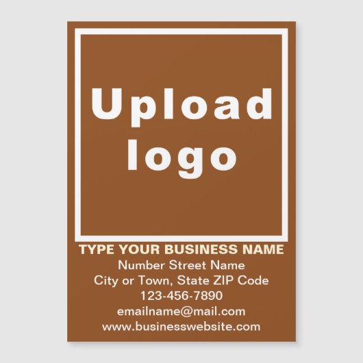 Bedrijfsmerk op 5"x 7"Bruine Magnetische Kaart (Voorkant)