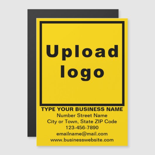 Bedrijfsmerk op 5"x 7"Gele Magnetische Kaart (Voorkant / Achterkant)