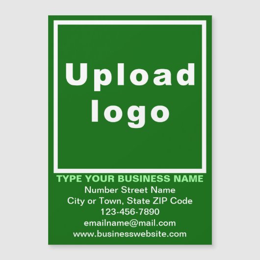 Bedrijfsmerk op 5"x 7"Groene Magnetische Kaart (Voorkant)