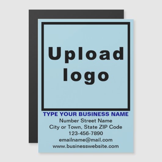 Bedrijfsmerk op 5"x 7"Lichtblauwe Magnetische Kaar (Voorkant / Achterkant)