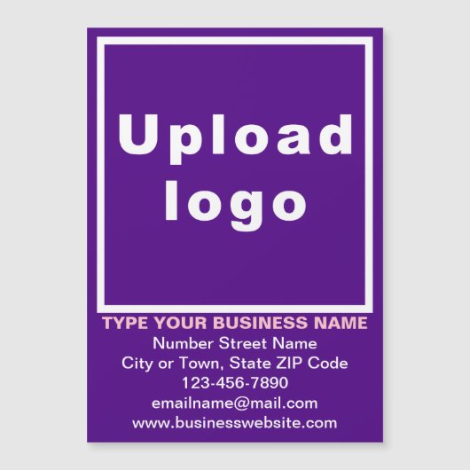 Bedrijfsmerk op 5"x 7"Paarse Magnetische Kaart (Voorkant)