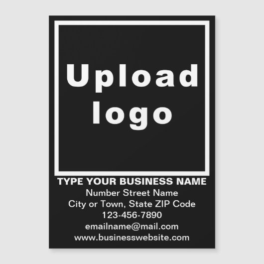 Bedrijfsmerk op 5"x 7"Zwarte Magnetische Kaart (Voorkant)