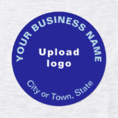 Bedrijfsmerk op Blauw Rond IJzer op Label (Design 1)