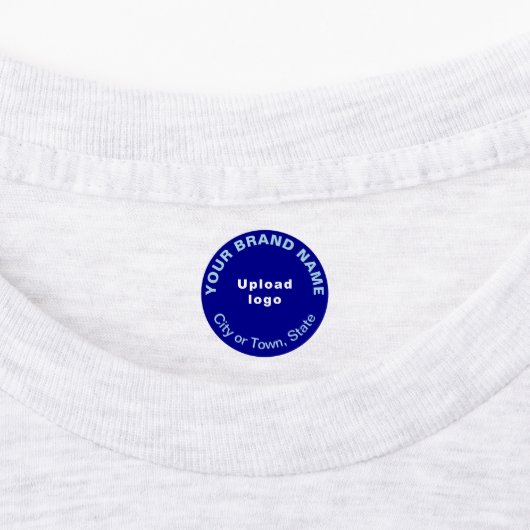 Bedrijfsmerk op Blauw Rond Kledinglabel Labels (Aangebracht)