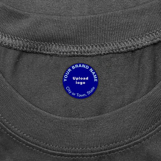 Bedrijfsmerk op Blauw Rond Kledinglabel Labels