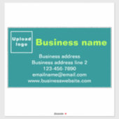 Bedrijfsmerk op Blauwgroen Groen Groot Rechthoek V Sticker (Vel)