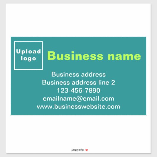 Bedrijfsmerk op Blauwgroen Groen Groot Rechthoek V Sticker (Vel)