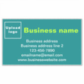 Bedrijfsmerk op Blauwgroen Groen Groot Rechthoek V Sticker (Voorkant)