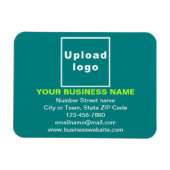 Bedrijfsmerk op Blauwgroen Groene Rechthoek Flexib Magneet (Horizontaal)