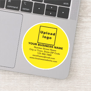 Bedrijfsmerk op gele ronde vinyl Sticker
