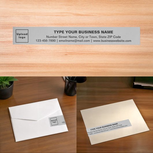 Bedrijfsmerk op grijze omlopende adreslabel adreslabel wikkel